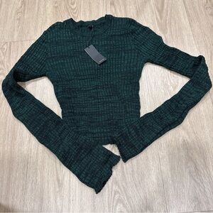 Monsoon Forest Green Ribbed Knit Top
